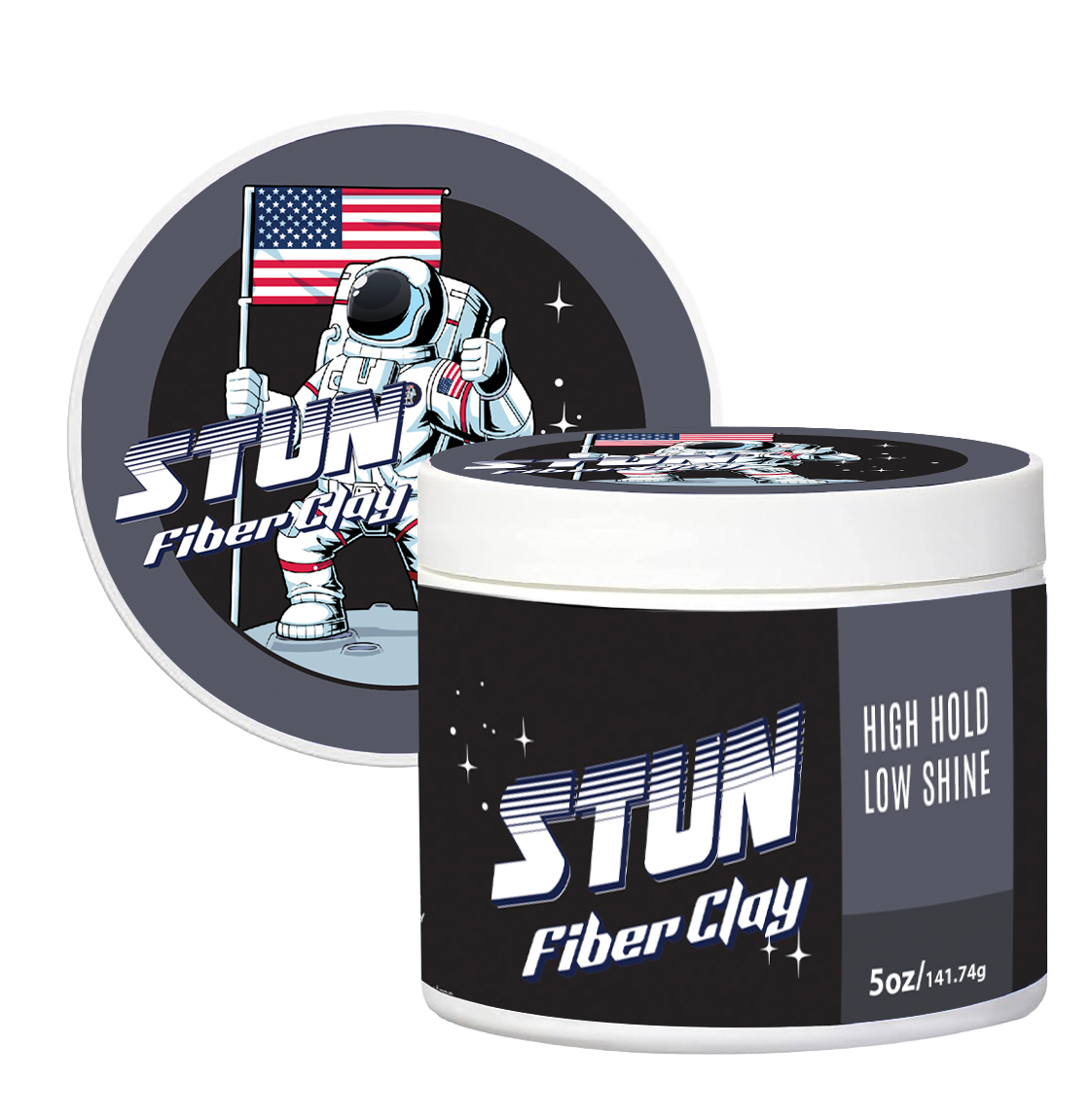 STUN Hair Fiber Clay – Styling Product Medium Hold, Natural Finish, 05 oz - STUN