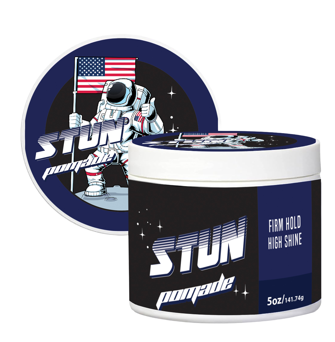 STUN Hair Pomade – Firm Hold, High Shine, 05 Oz Jar - STUN