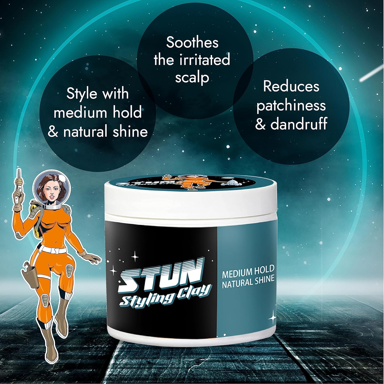 STUN Hair Clay Styling Product for Men – Medium Hold & Natural Finish - STUN