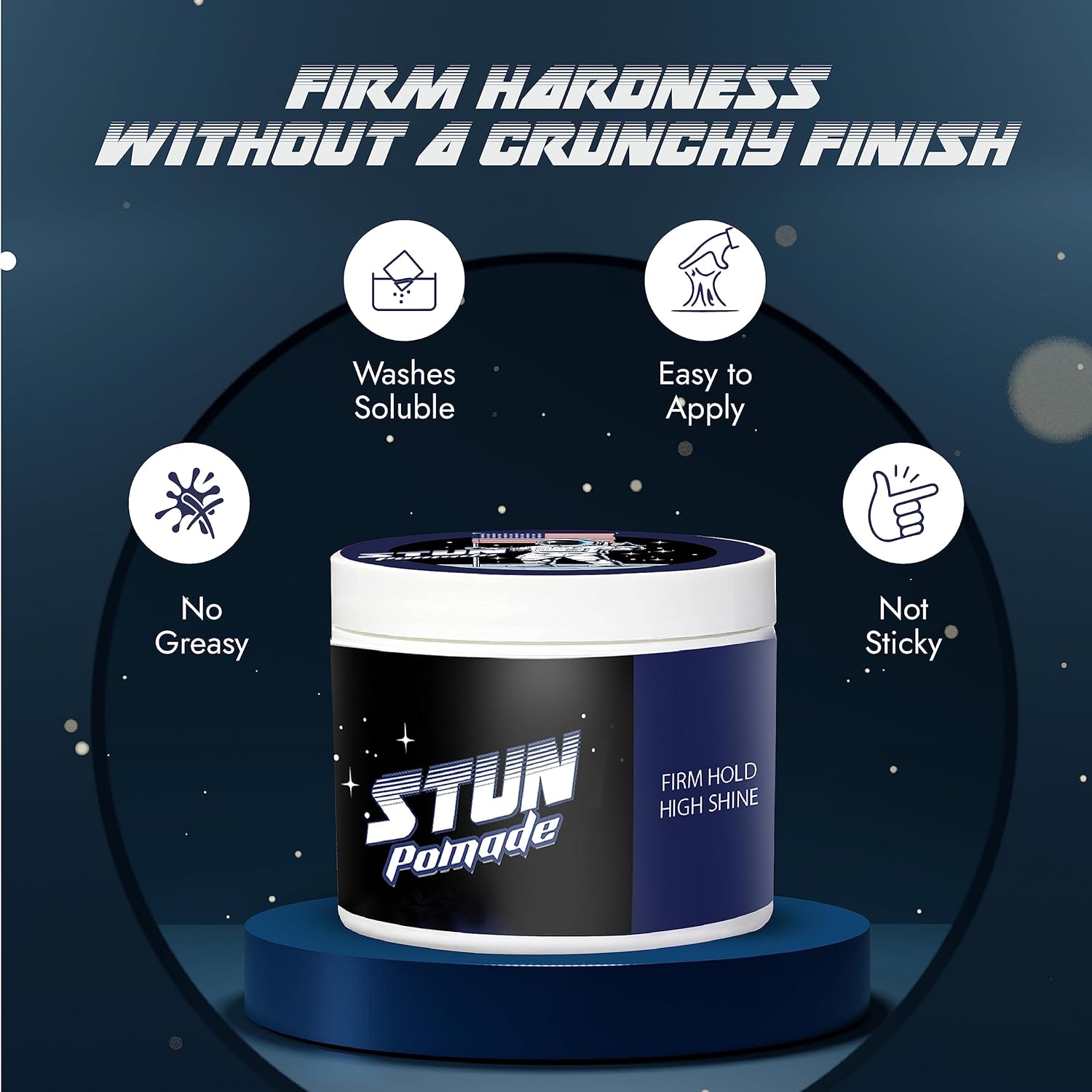 STUN Hair Pomade for Men – Firm Hold & High Shine for classic styling hairstyle (Pack of 2) - STUN