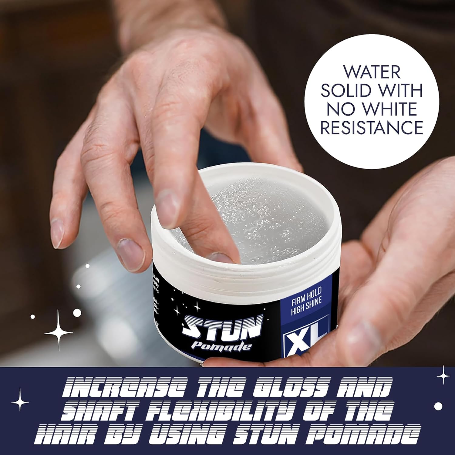 STUN Hair Pomade – Firm Hold, High Shine, 05 Oz Jar - STUN