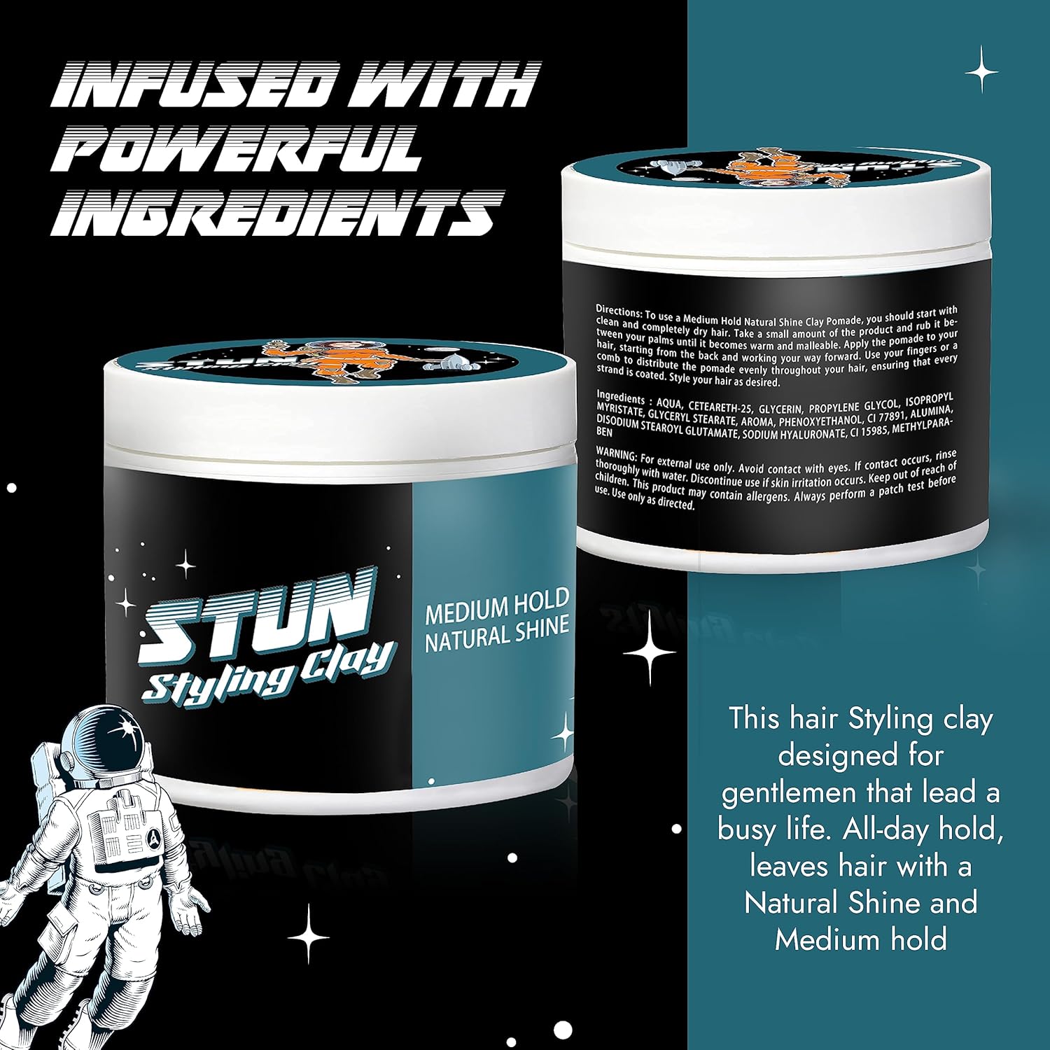 STUN Styling Clay Medium Hold Natural Finish (Pack of 3) - STUN