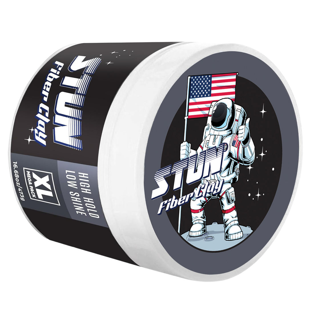 STUN Hair Fiber Clay – Medium Hold, Natural Finish, XL 16.68 Oz - STUN