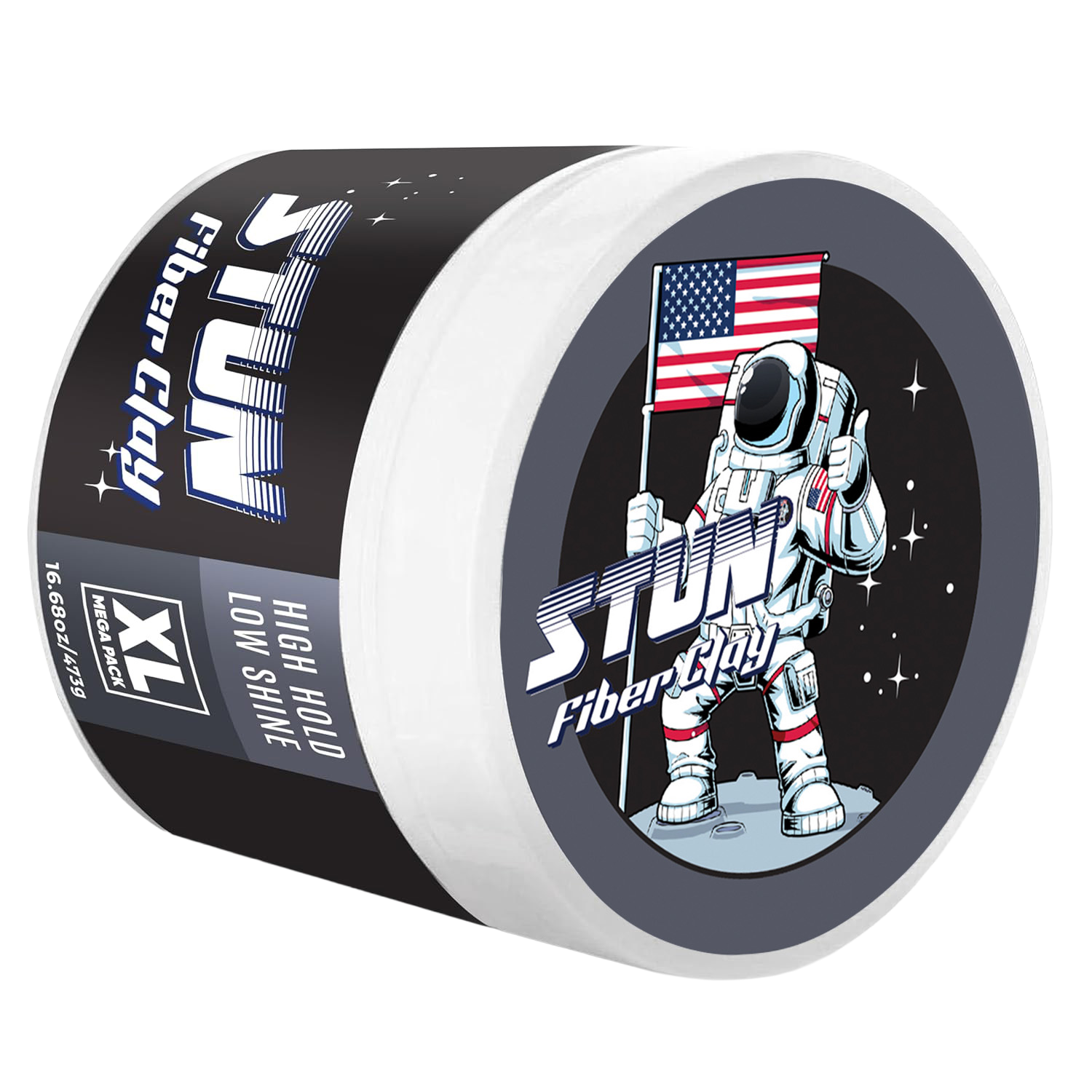 STUN Hair Fiber Clay – Medium Hold, Natural Finish, XL 16.68 Oz - STUN